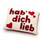 Preview: Kuschelkissen „hab’ dich lieb“