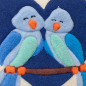 Preview: Kuschelkissen „Vogelpaar im Herz“