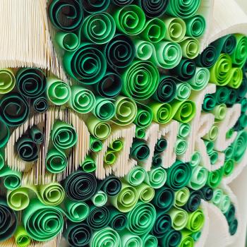 Buchfaltkunst mit Kleeblatt und Quilling, Personalisierbar