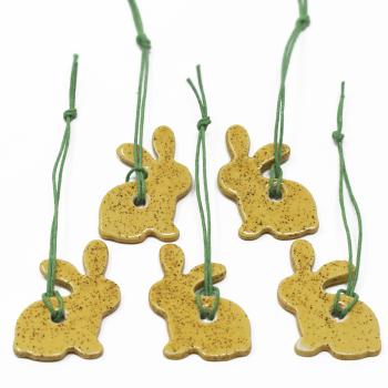 Hasen-Anhänger, 5-teilig mit Bändchen