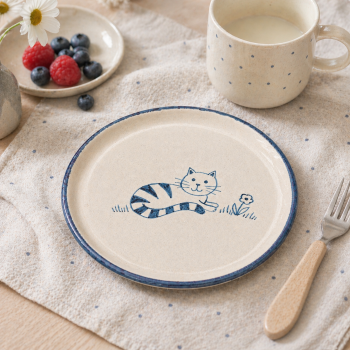 Kinderteller „Katze“ - handbemalt, Ø 20 cm