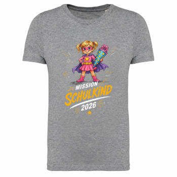 Bio-T-Shirt für Mädchen - Mission Schulkind 2026