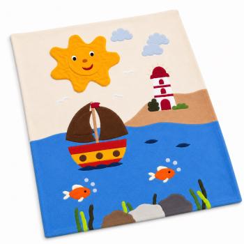 Preview: Kuscheldecke "Segelboot", Personalisierbar