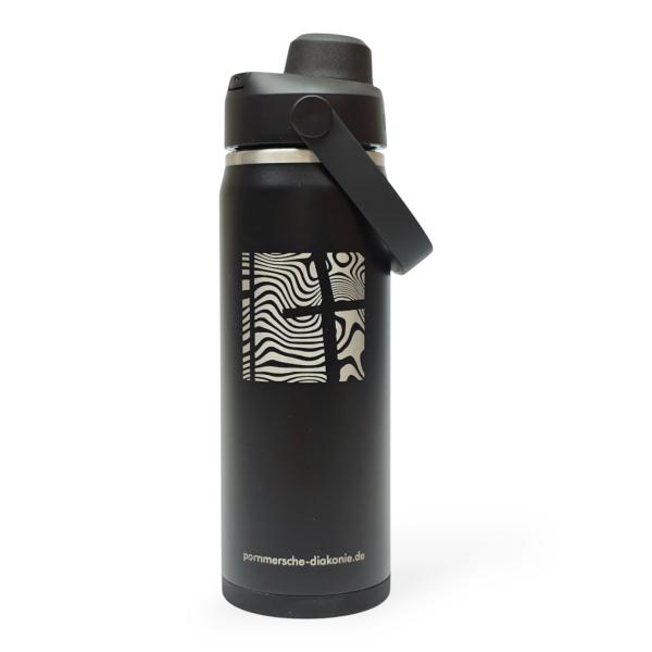 Schwarze Thermosflasche Sommer