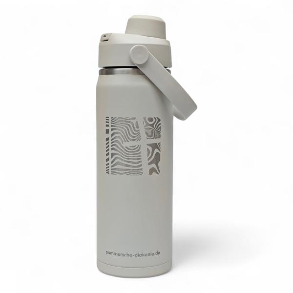 Diakonie Trinkflasche Grau