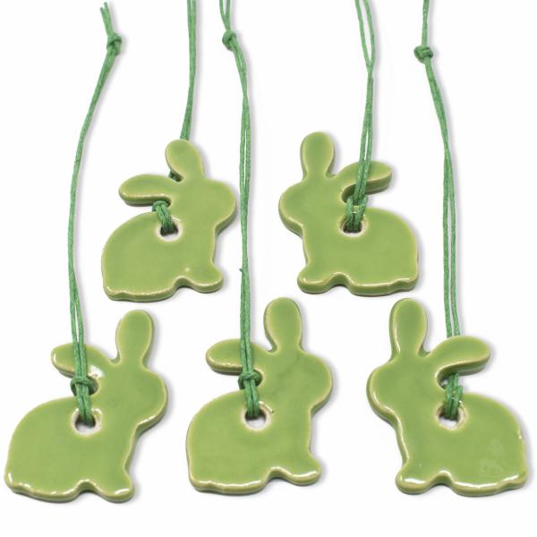 Hasen-Anhänger, 5-teilig mit Bändchen
