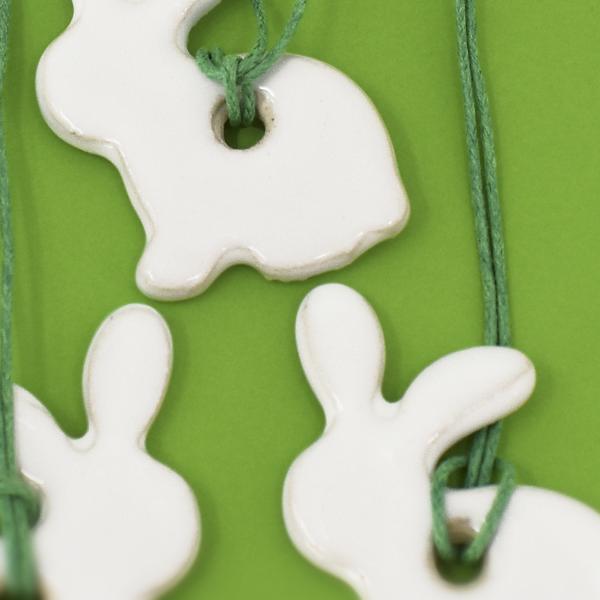 Hasen-Anhänger, 5-teilig mit Bändchen