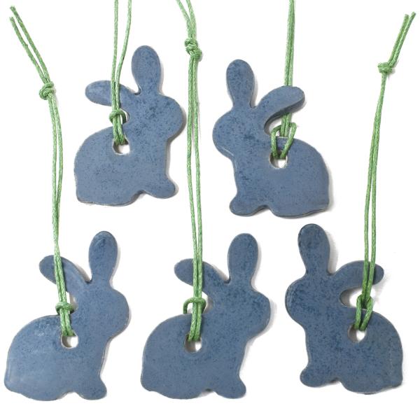 Hasen-Anhänger, 5-teilig mit Bändchen