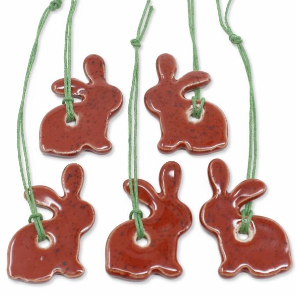 Hasen-Anhänger, 5-teilig mit Bändchen