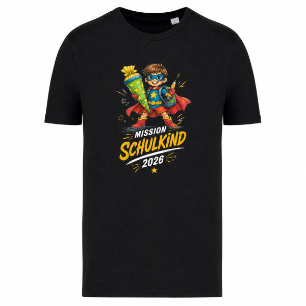 Bio-T-Shirt für Jungen- Mission Schulkind 2026