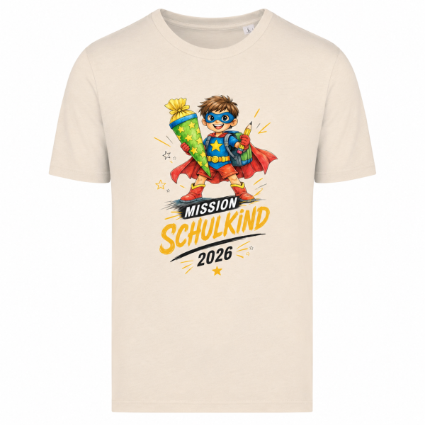 Bio-T-Shirt für Jungen- Mission Schulkind 2026