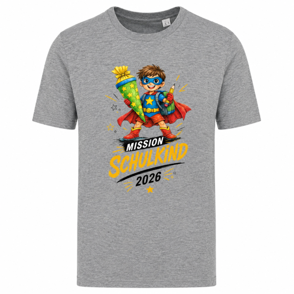 Bio-T-Shirt für Jungen- Mission Schulkind 2026