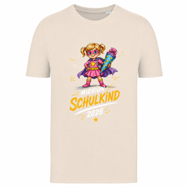 Bio-T-Shirt für Mädchen - Mission Schulkind 2026