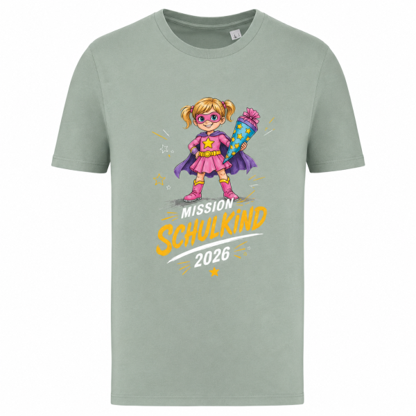 Bio-T-Shirt für Mädchen - Mission Schulkind 2026