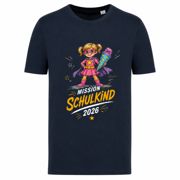 Bio-T-Shirt für Mädchen - Mission Schulkind 2026