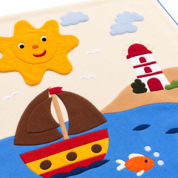 Kuscheldecke "Segelboot", Personalisierbar