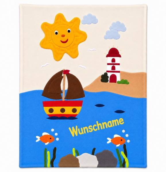 Kuscheldecke "Segelboot", Personalisierbar