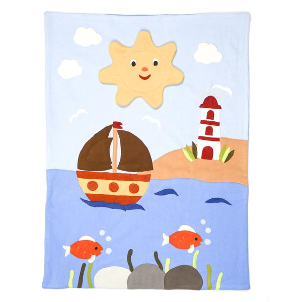 Kuscheldecke "Segelboot", Personalisierbar