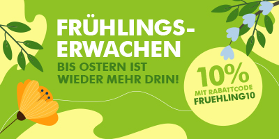 Banner mit Rabattaktion 10 Prozent mit Code Fruehling10